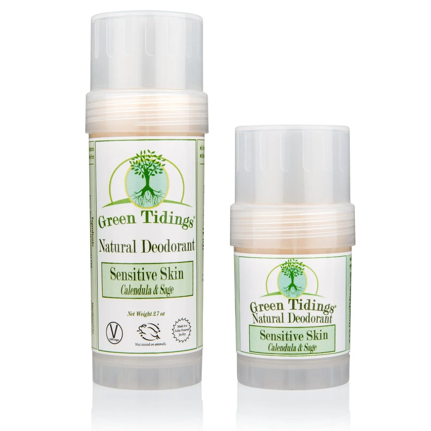 3 PACK (15% OFF) (1 Ounce) Sensitive Skin Natural Deodorant, Calendula & Sage (No Baking Soda)