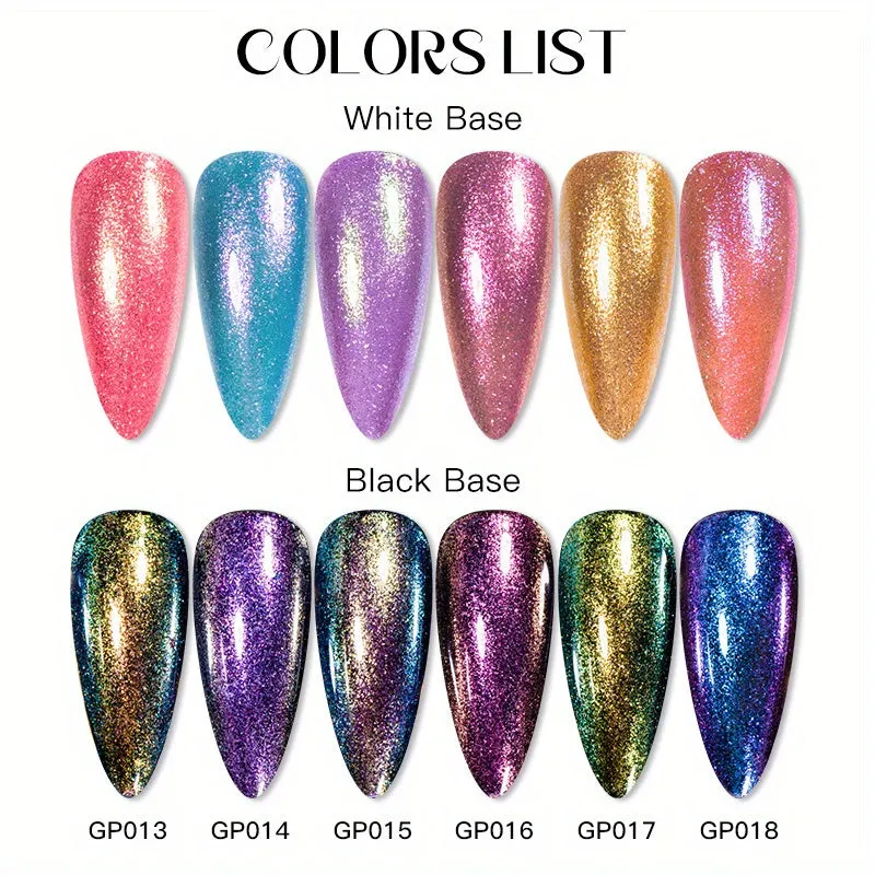 6-Piece Dream Color Chameleon Nail Polish Set – Quick-Dry Chrome Varnish