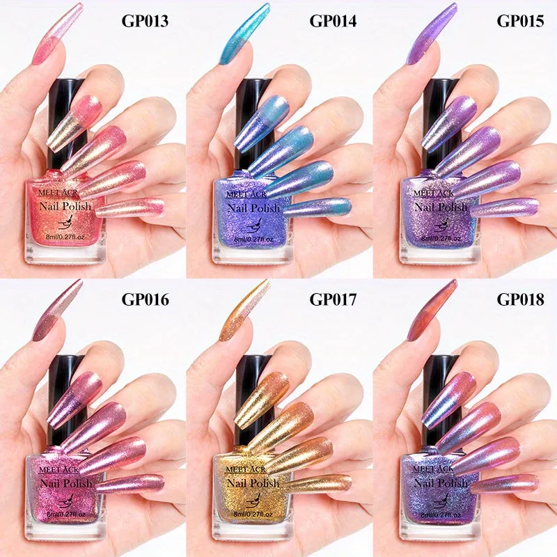 6-Piece Dream Color Chameleon Nail Polish Set – Quick-Dry Chrome Varnish