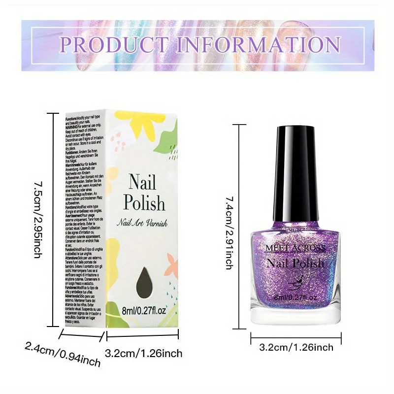 6-Piece Dream Color Chameleon Nail Polish Set – Quick-Dry Chrome Varnish