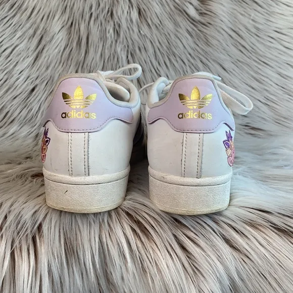 Adidas Superstar Sneakers Trefoil Cloud White Purple Tint Gold Matte Mens 11