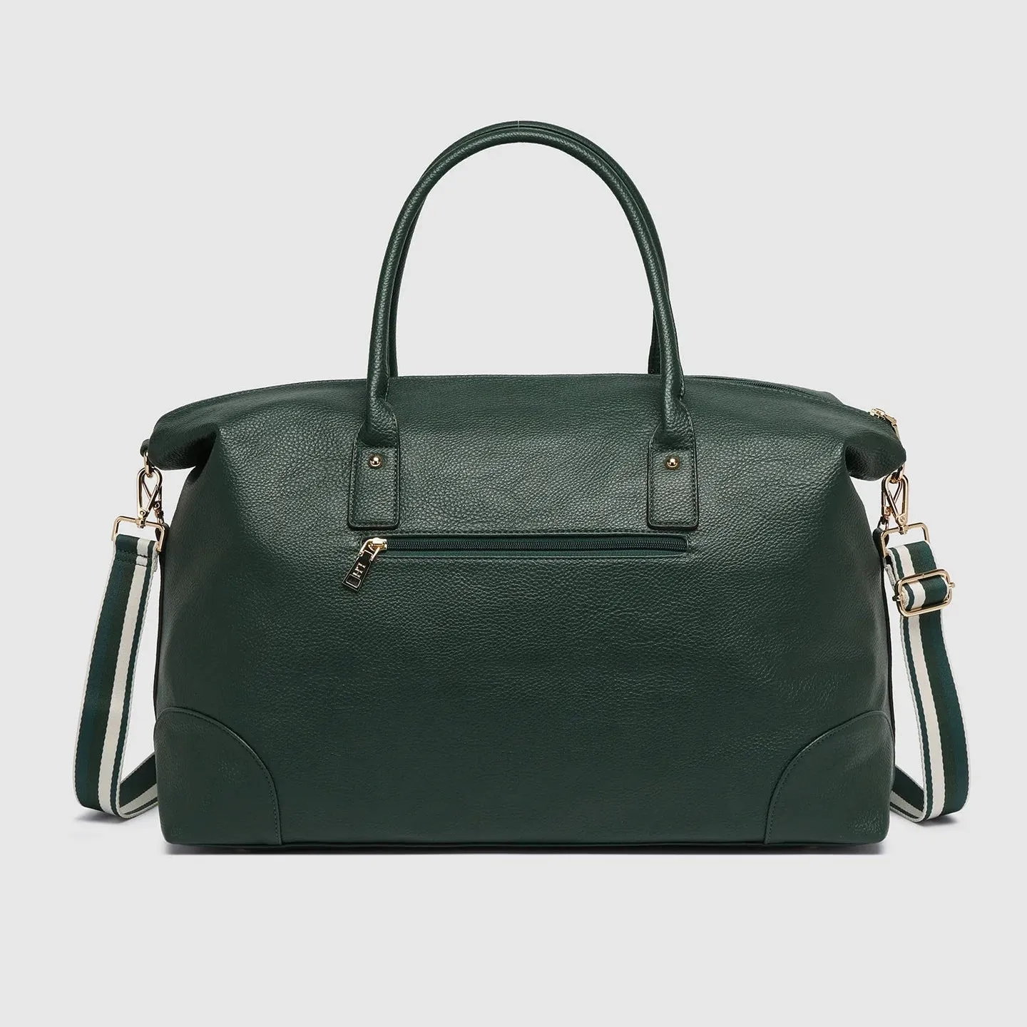 Alexis Stripe Weekender Travel Bag - Forest Green Stripe