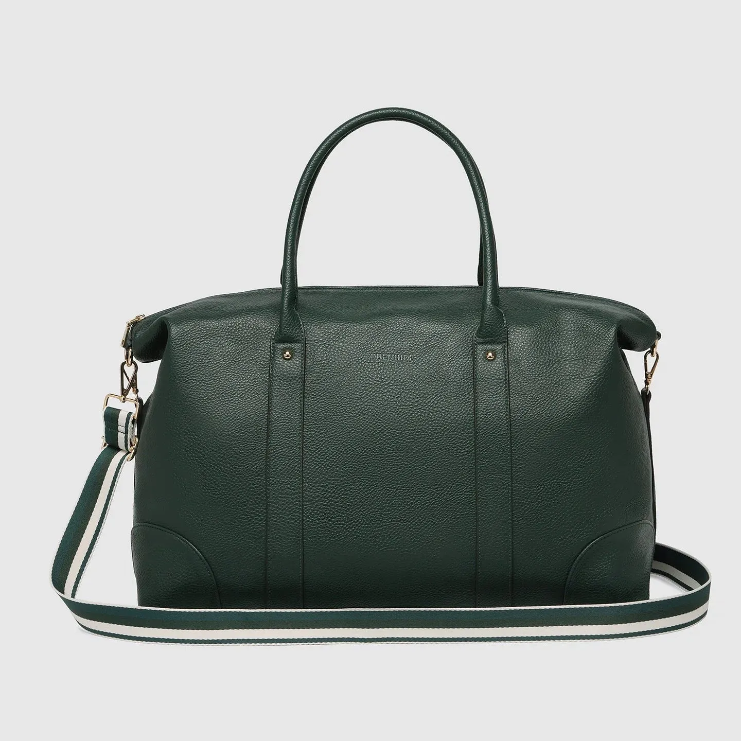 Alexis Stripe Weekender Travel Bag - Forest Green Stripe