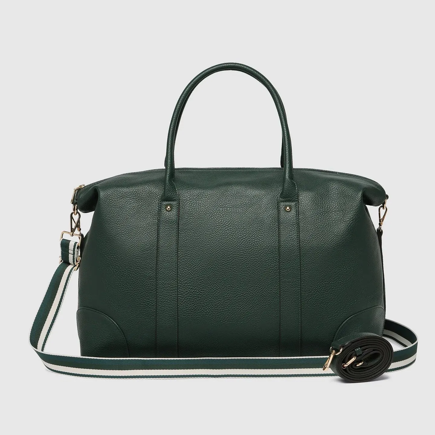 Alexis Stripe Weekender Travel Bag - Forest Green Stripe