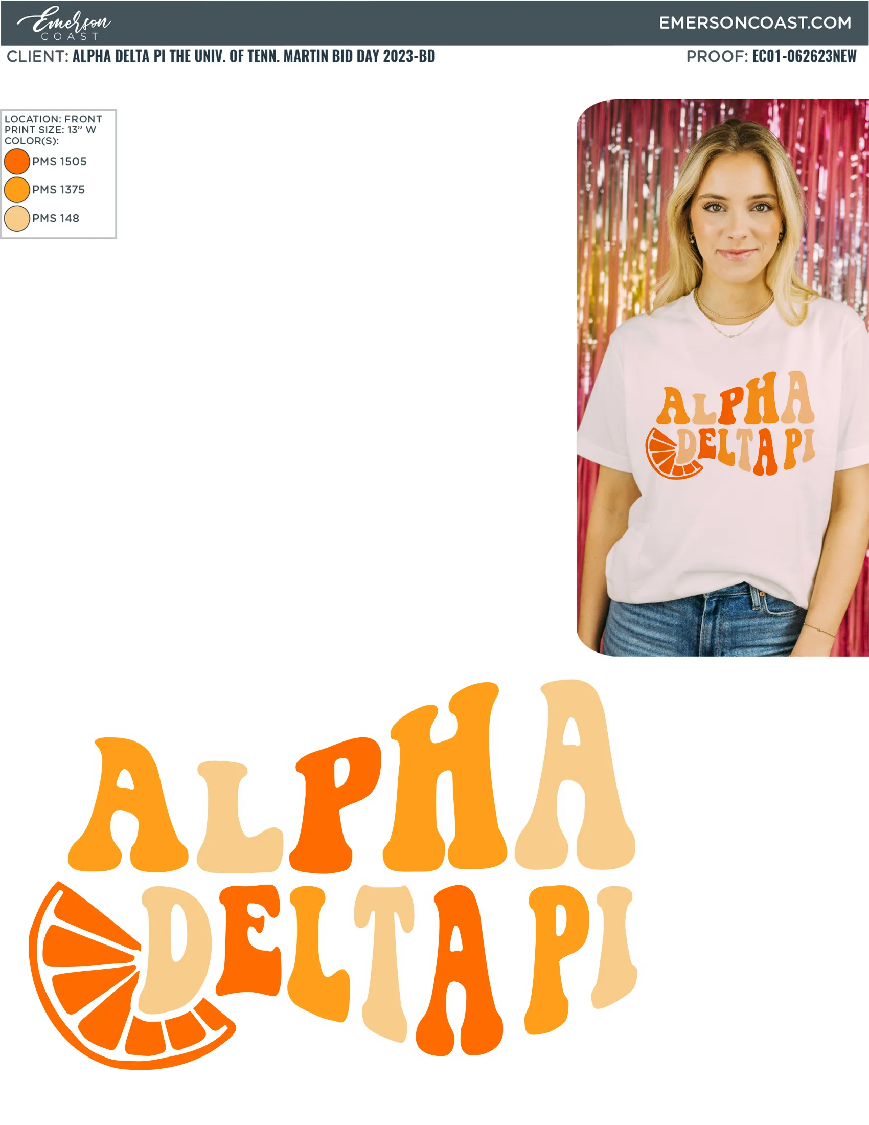 Alpha Delta Pi Crush Bid Day Tee