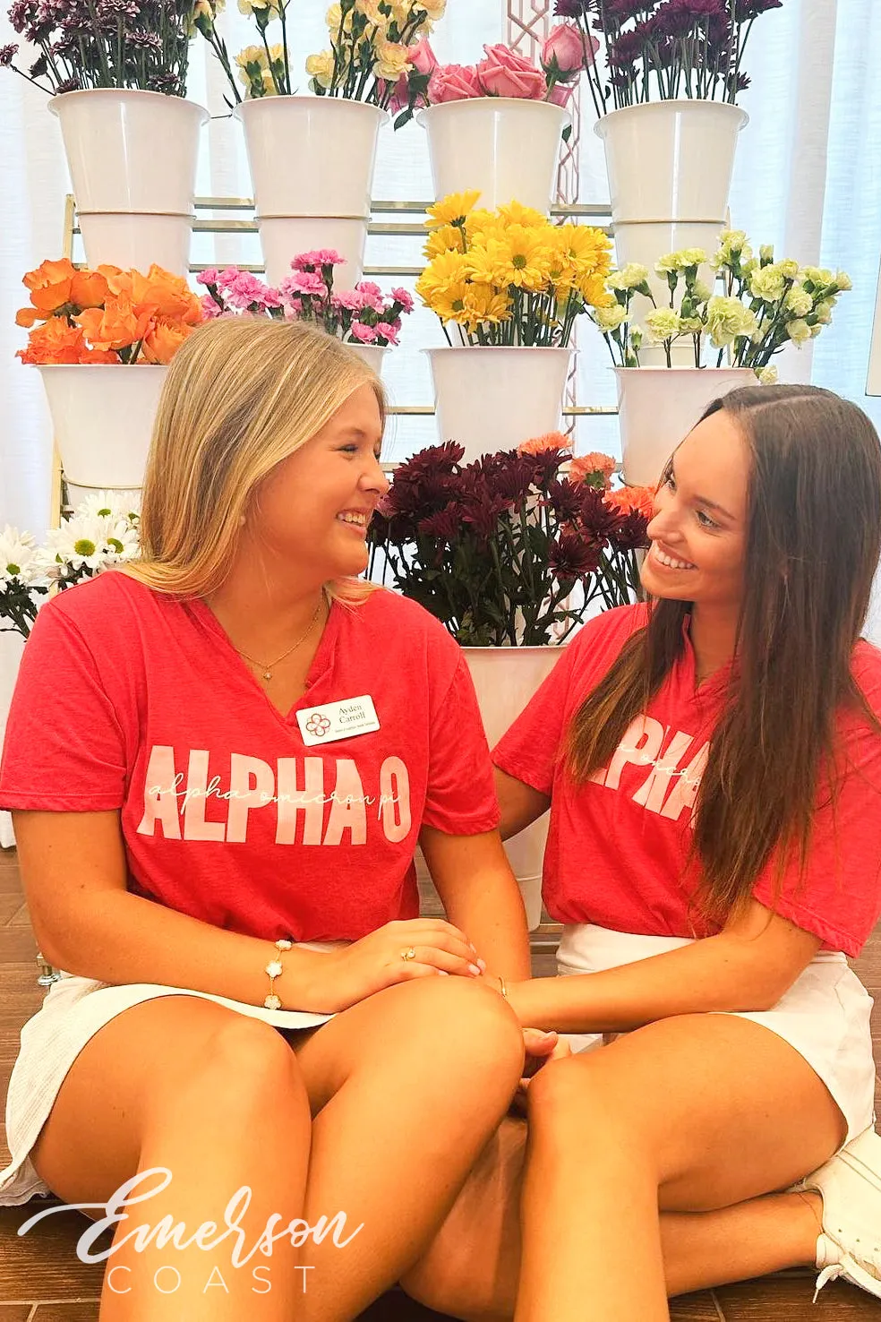 Alpha Omicron Pi Red Recruitment Notch Tee