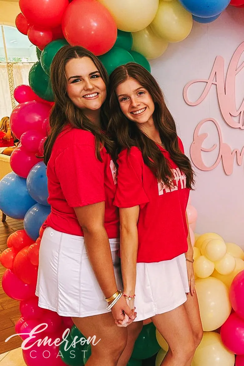 Alpha Omicron Pi Red Recruitment Notch Tee