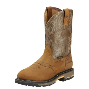 ARIAT Men's WorkHog Pull-on Boot - Aged Bark/Army Green