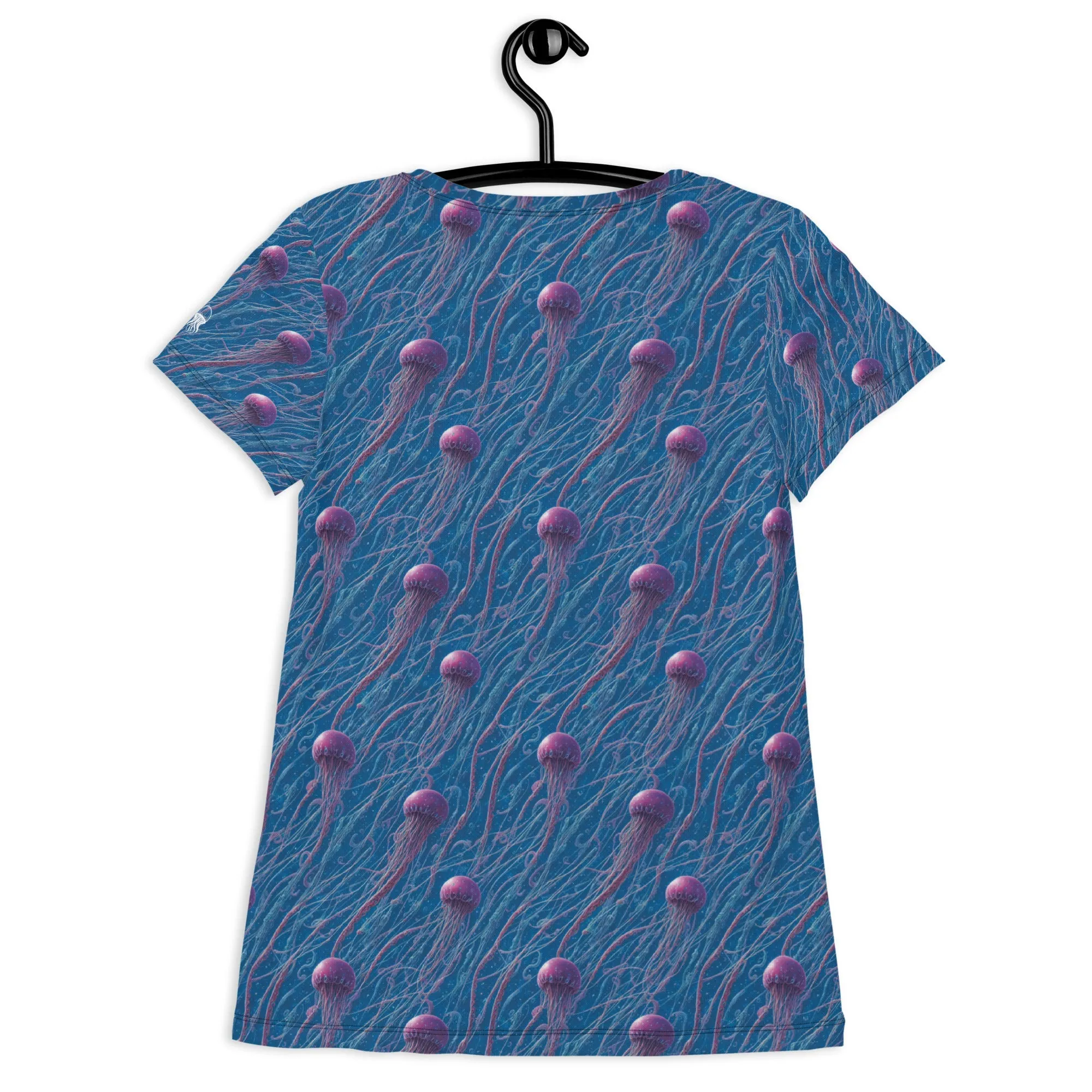 Athletic T-shirt - Blue and Violet Jellyfishes