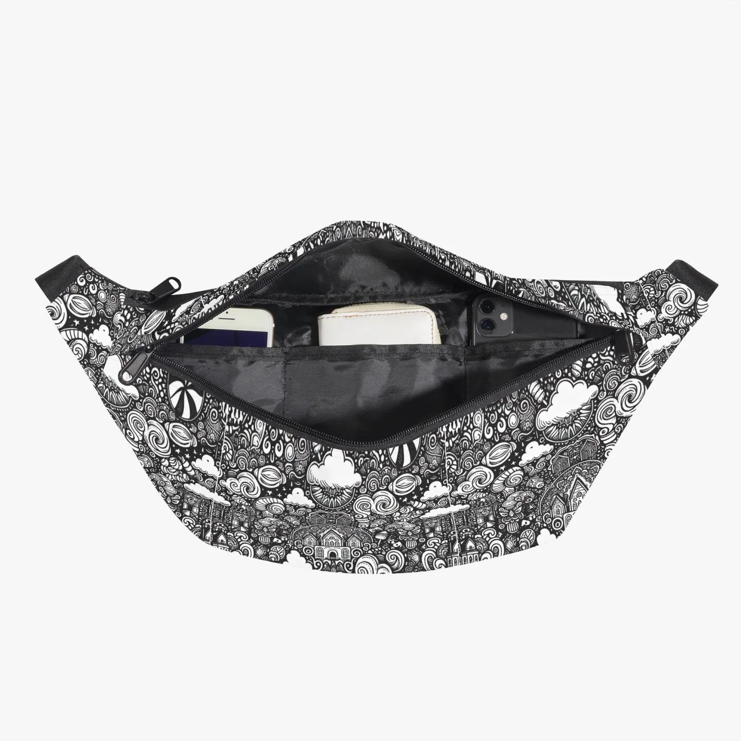 B & W Candy land  - Large Fanny Bag