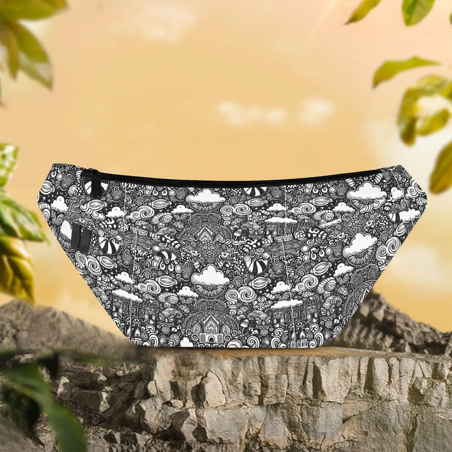 B & W Candy land  - Large Fanny Bag