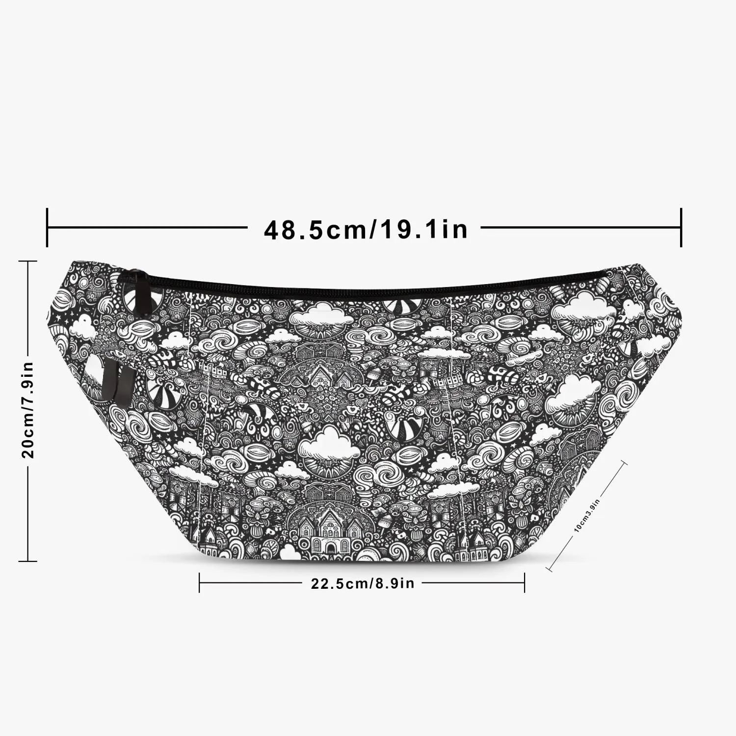 B & W Candy land  - Large Fanny Bag