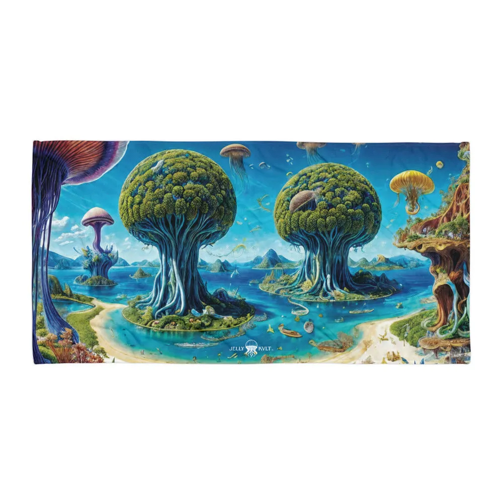 Beach Towel - Cosmic Tree Isle