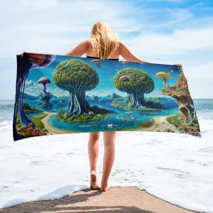 Beach Towel - Cosmic Tree Isle