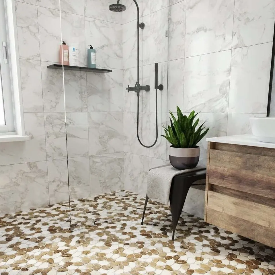 BEIGE & TAN MARBLE MIX, COBBLES