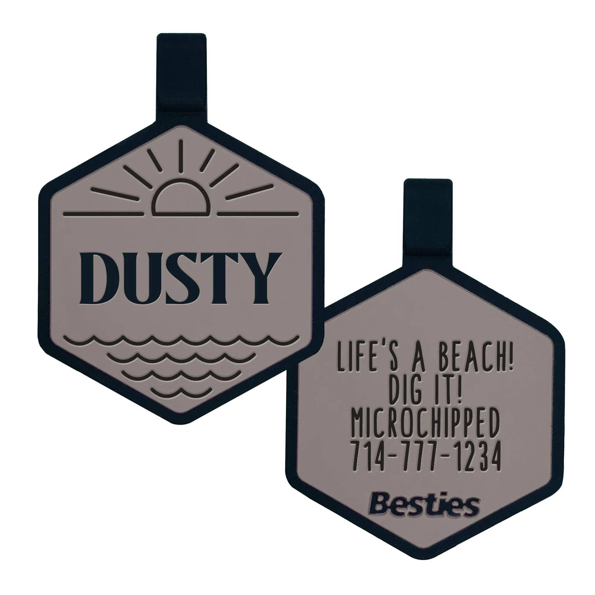 Besties Pets - Salt and Sun Silicone Dog ID Tag