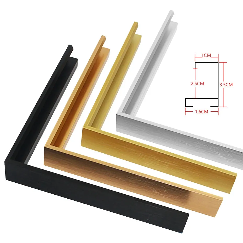 Black & Gold Metal Aluminum Canvas Frame - Ideal for Oil Paintings