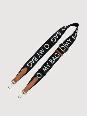 Black Canvas Logo Strap Cognac Classic Leather | O my Bag