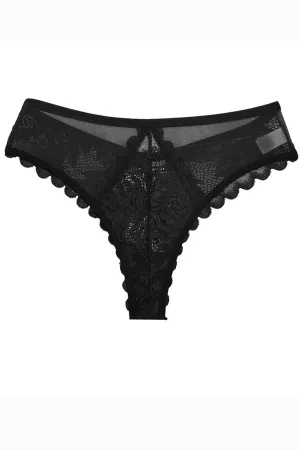 Black Lace Back Cheeky Cut Bikini