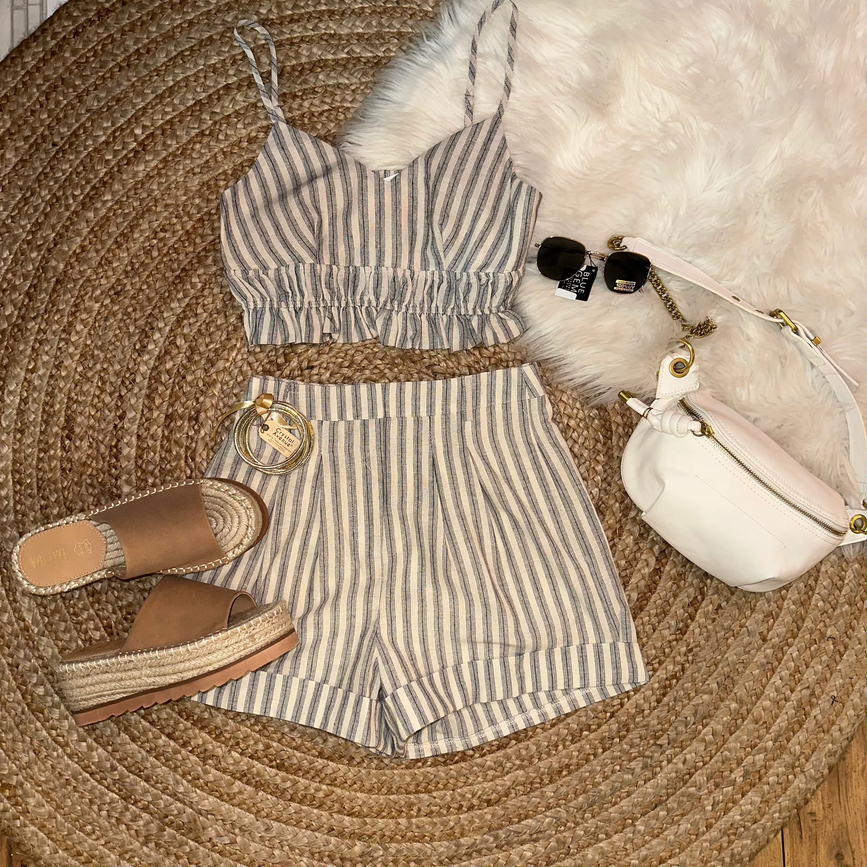 Blue And White Striped Set (Sold Separately)