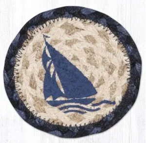 Blue Boat Coaster (5x5")