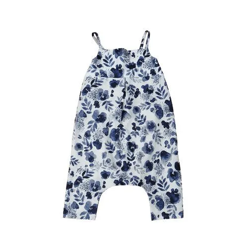 Blue Inky Botanical Playsuit