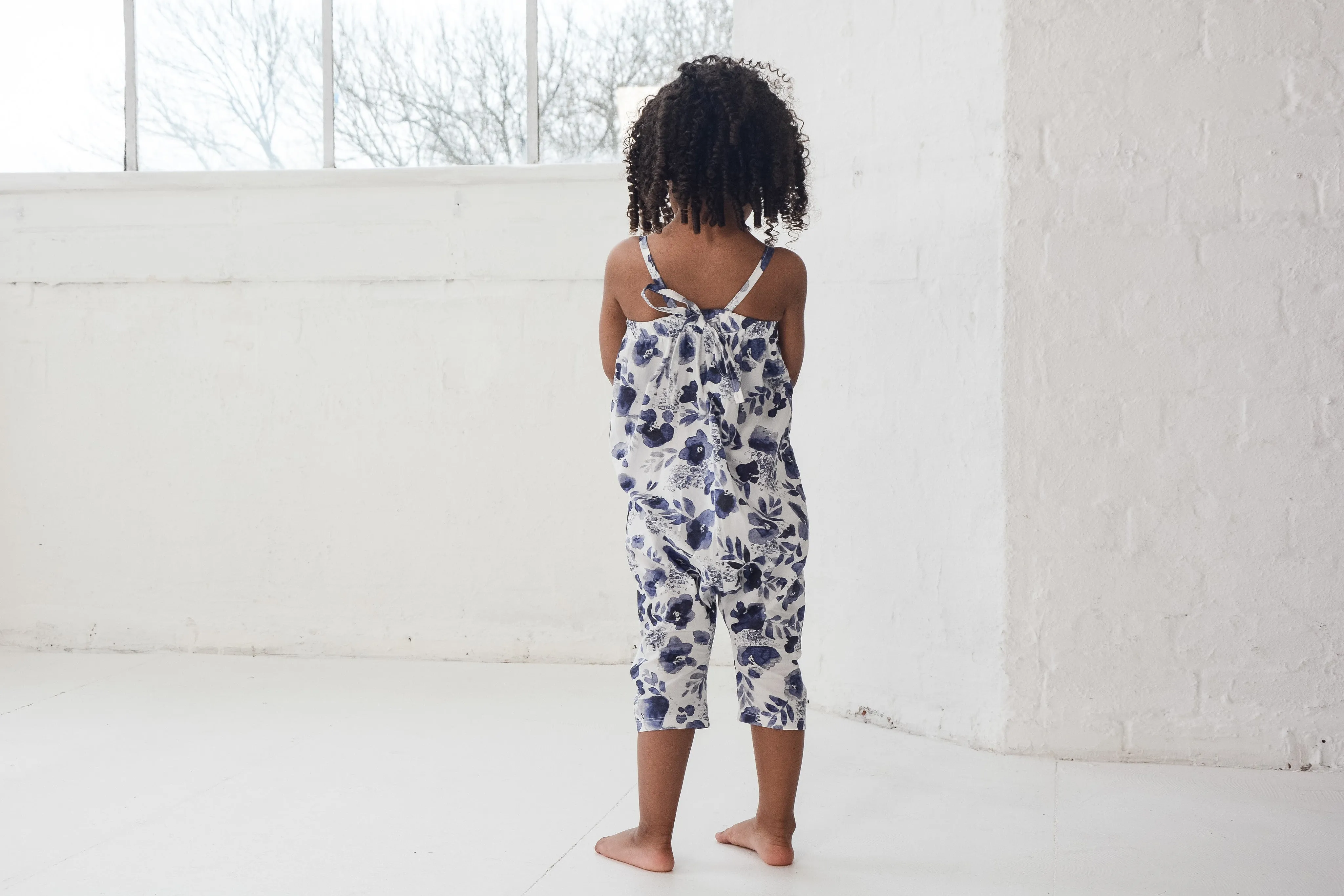 Blue Inky Botanical Playsuit