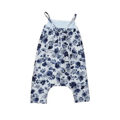 Blue Inky Botanical Playsuit