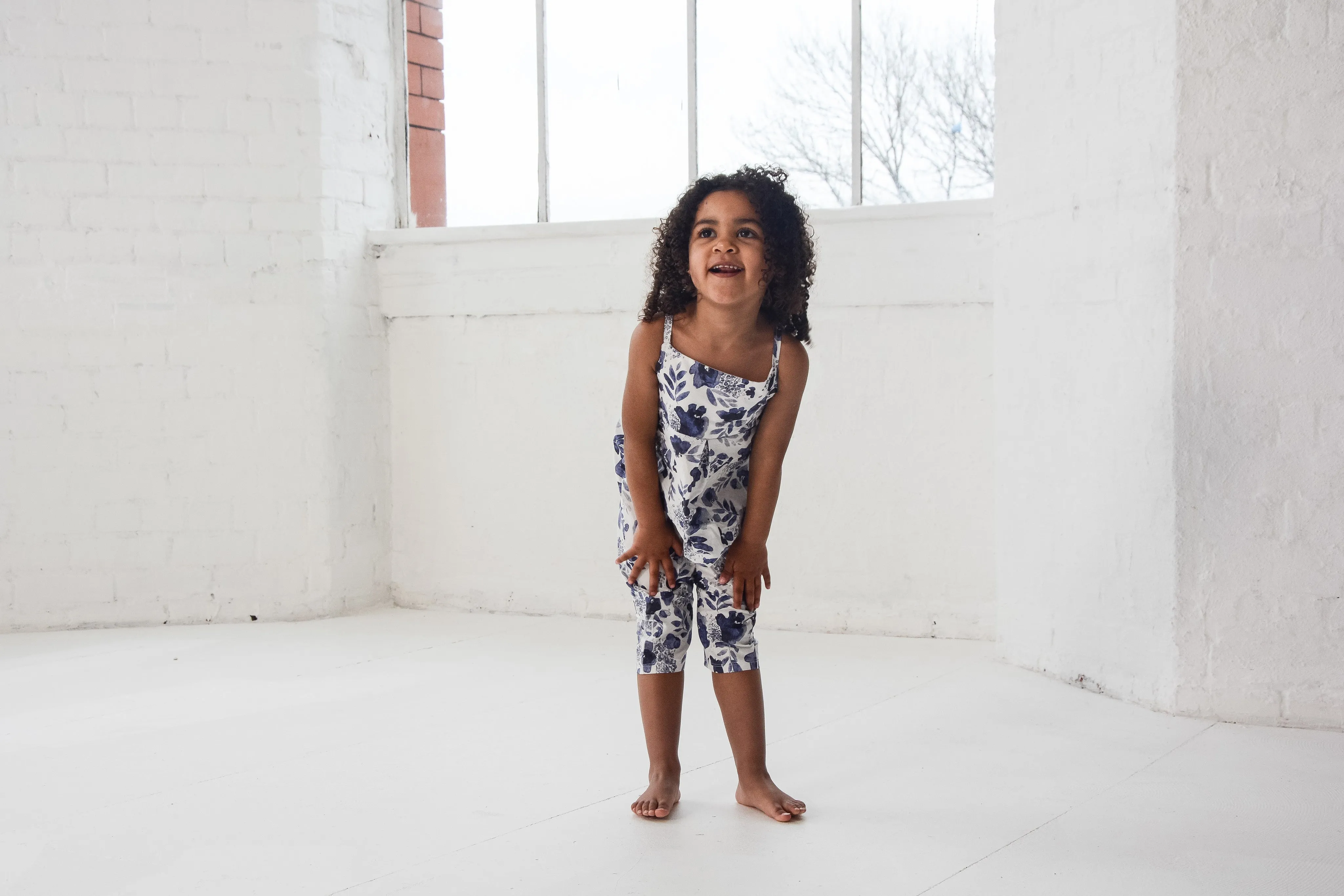 Blue Inky Botanical Playsuit