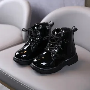 Boys Ankle Boots Children's Sneakers Girls' Shoes Fashion Lacquer Leather Short Boots Kids Shoes