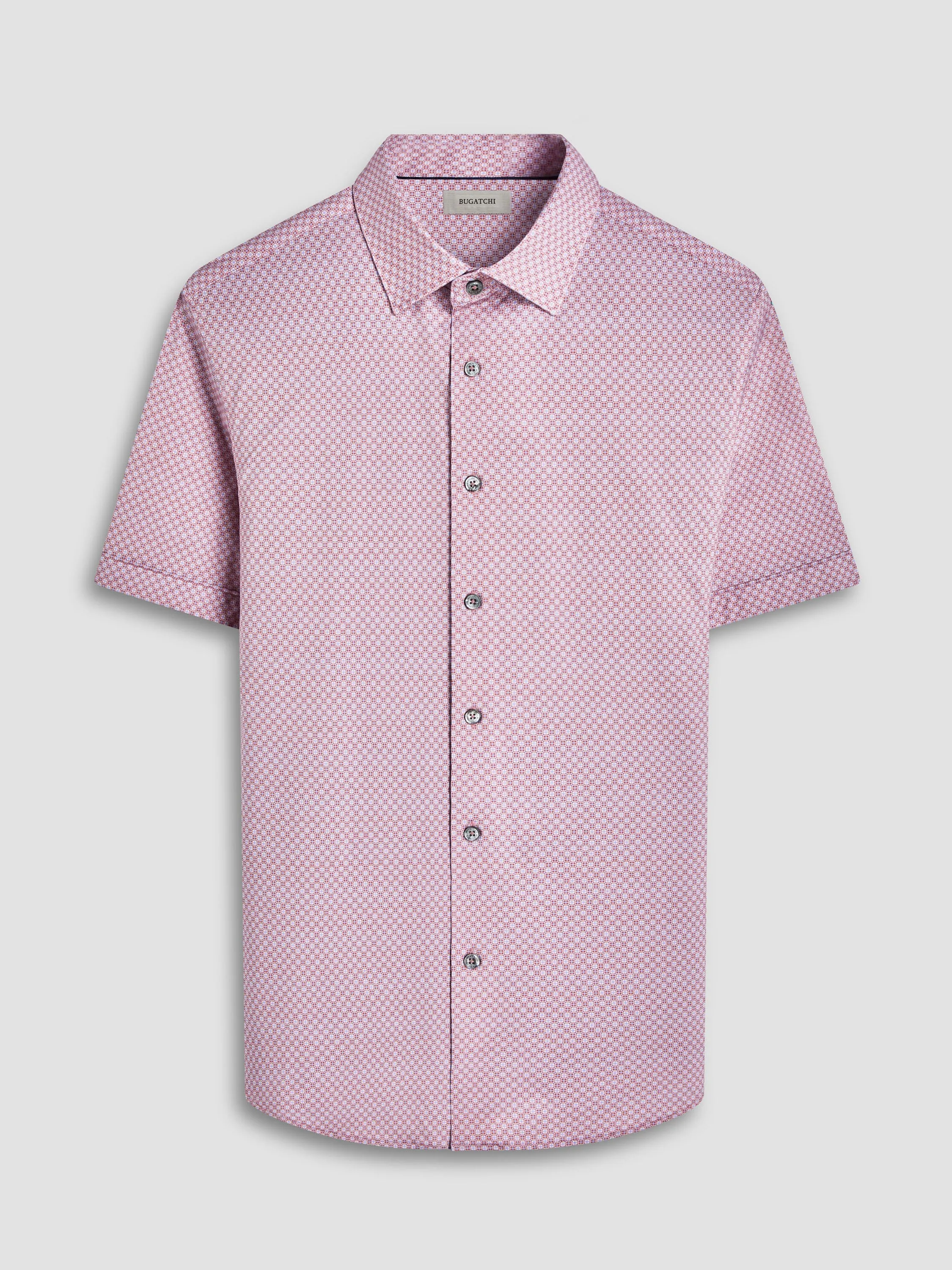 Bugatchi Miles OoohCotton Short-Sleeve Shirt - Jaffa