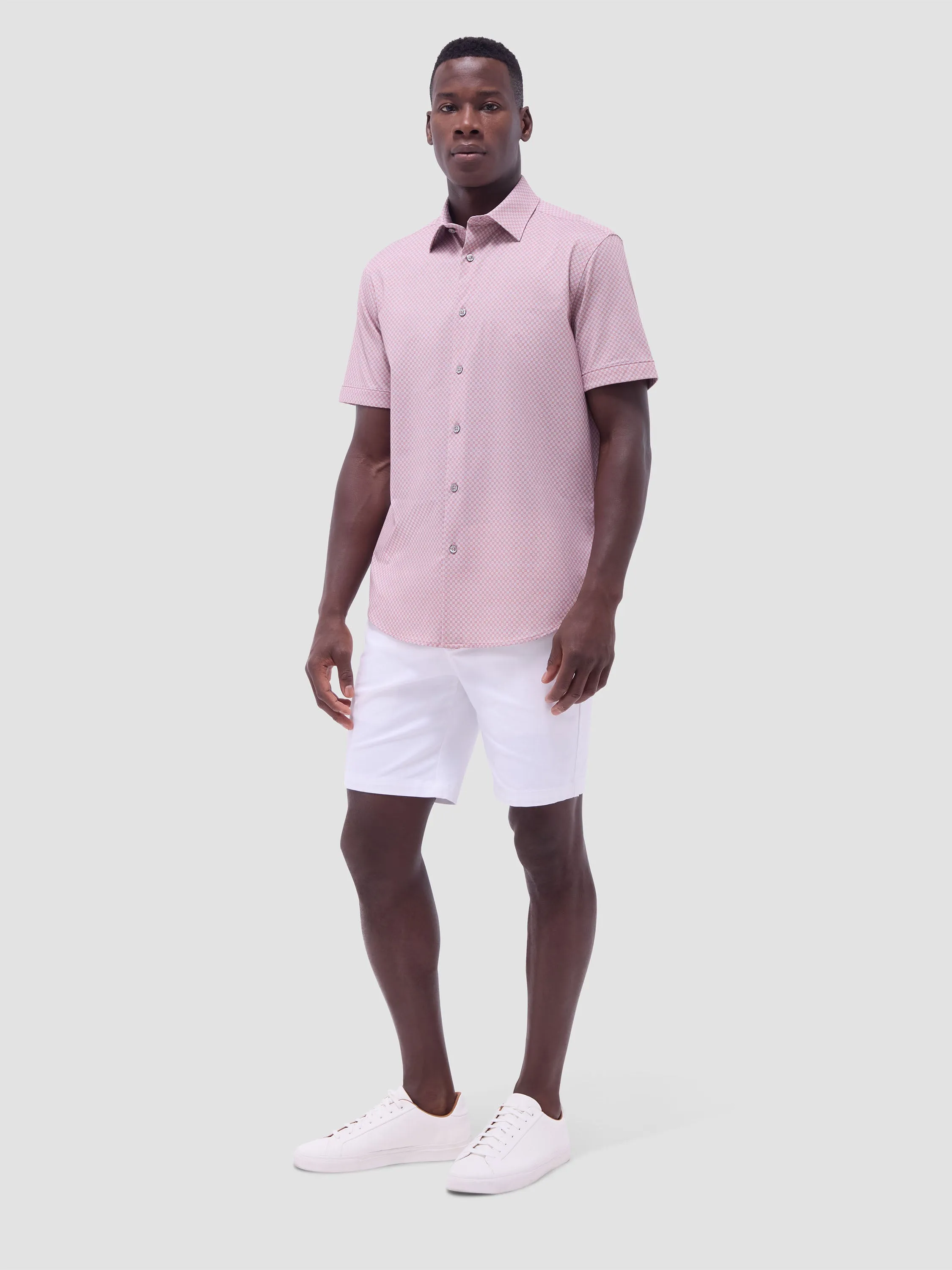 Bugatchi Miles OoohCotton Short-Sleeve Shirt - Jaffa