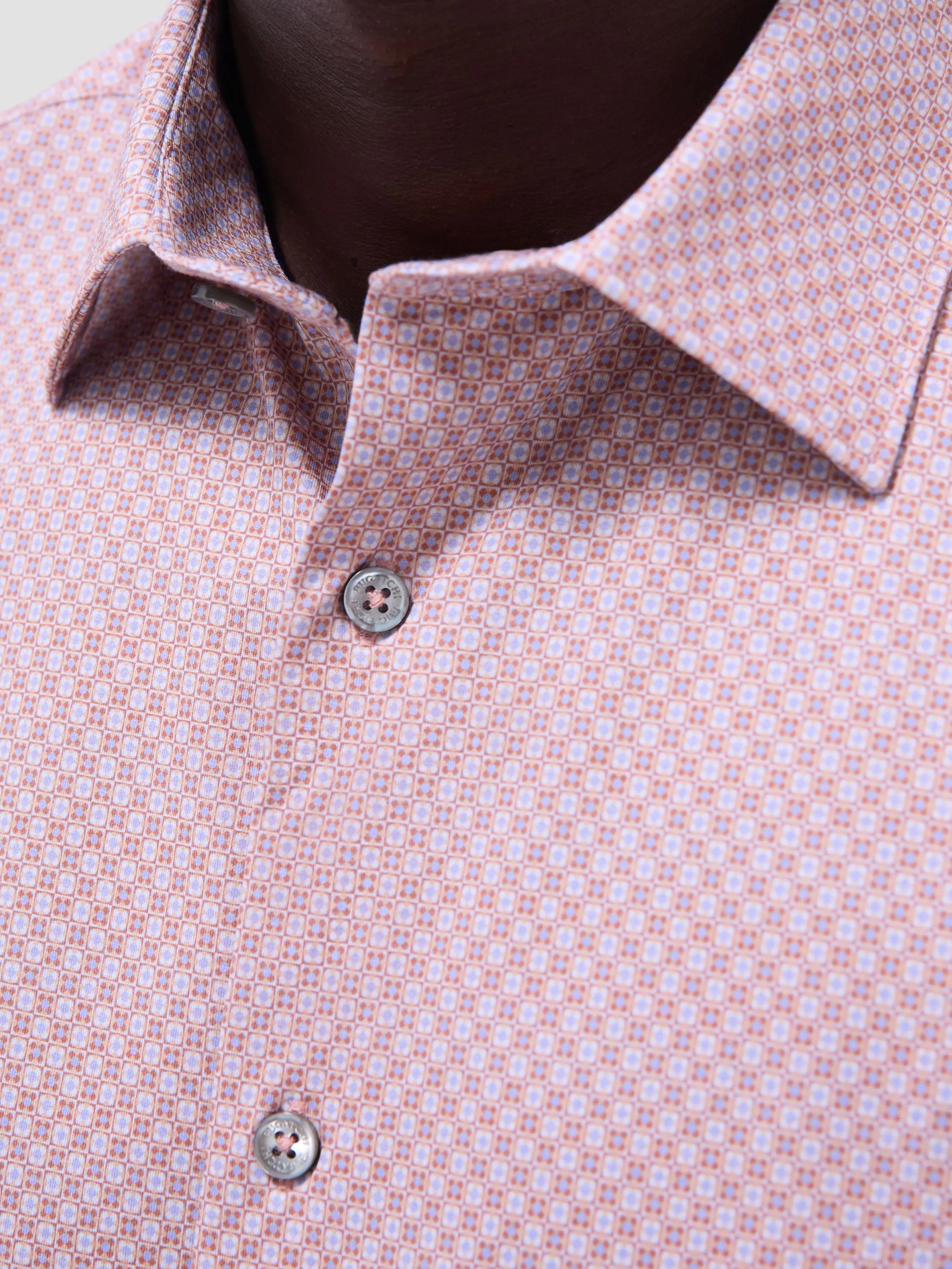 Bugatchi Miles OoohCotton Short-Sleeve Shirt - Jaffa