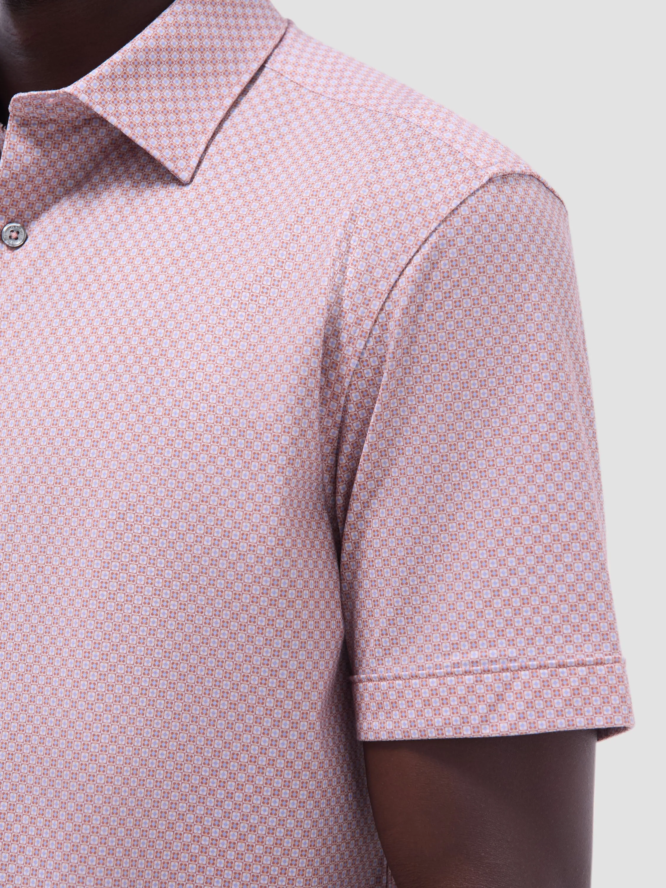 Bugatchi Miles OoohCotton Short-Sleeve Shirt - Jaffa