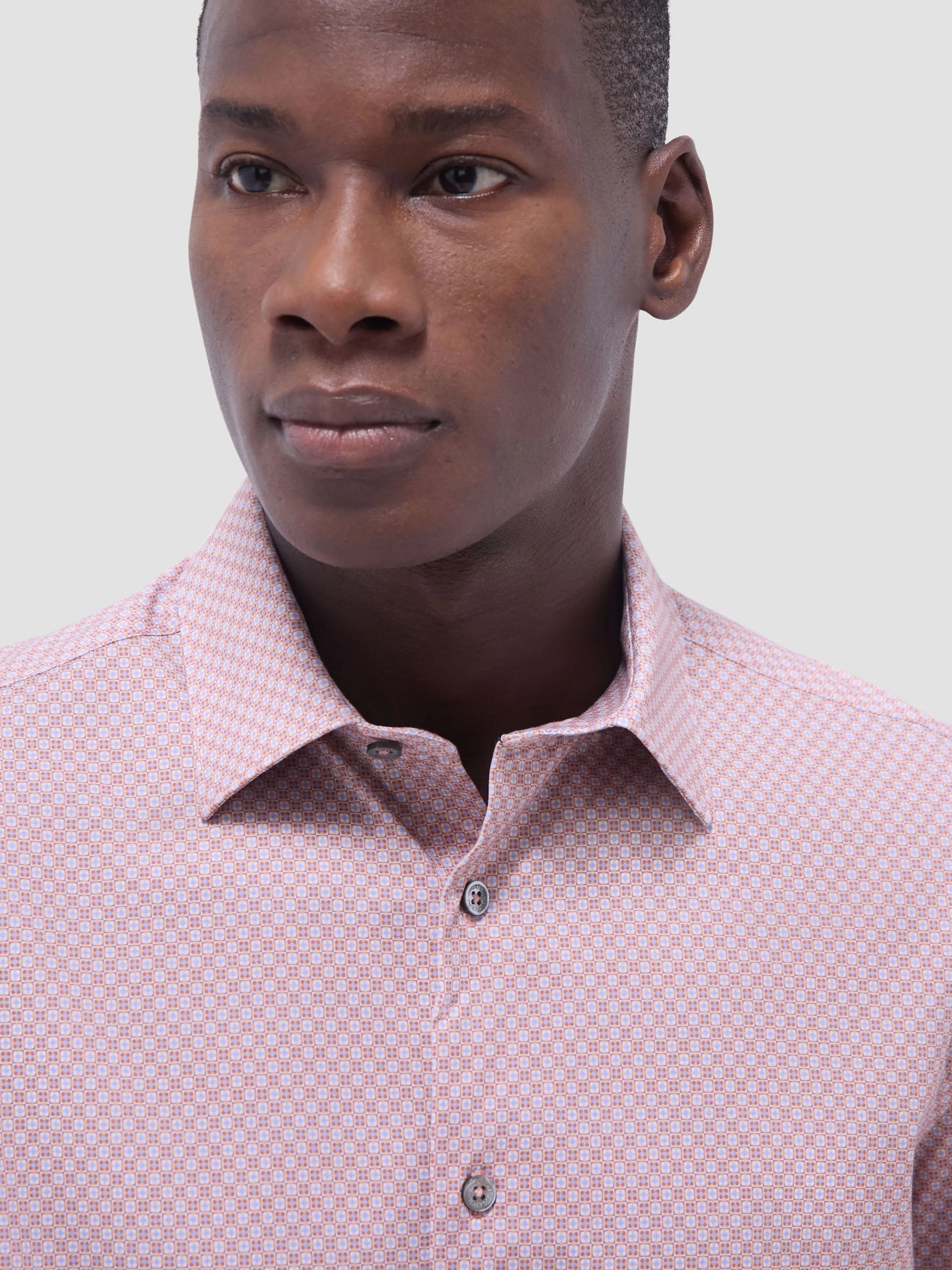 Bugatchi Miles OoohCotton Short-Sleeve Shirt - Jaffa