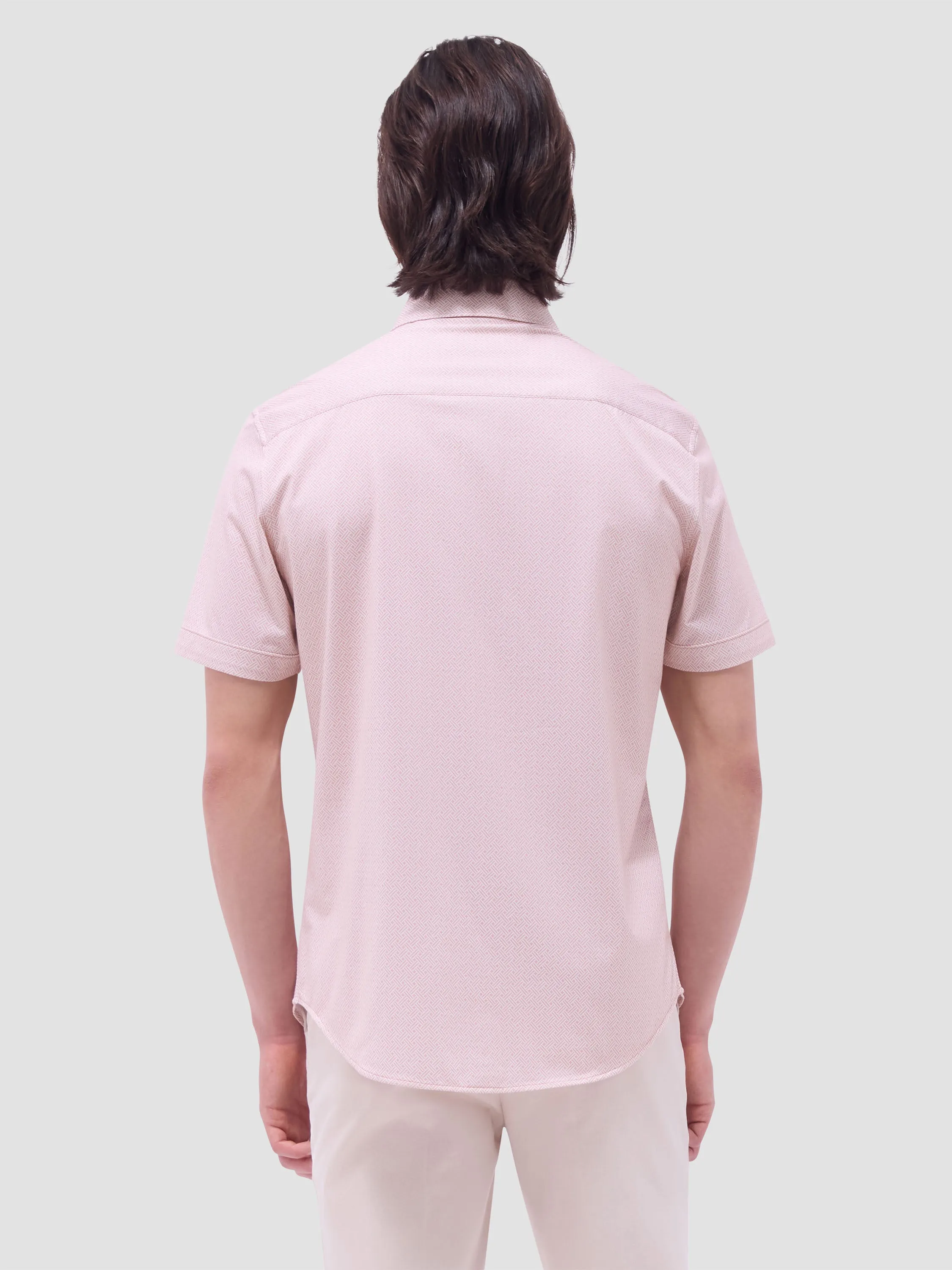 Bugatchi Miles OoohCotton Short-Sleeve Shirt - Papaya
