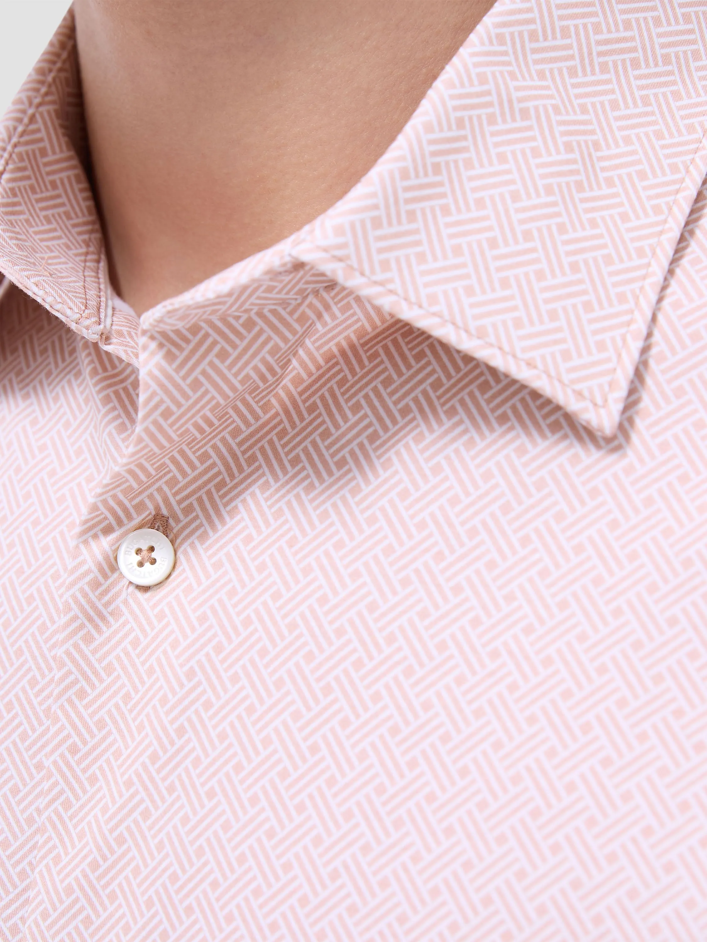 Bugatchi Miles OoohCotton Short-Sleeve Shirt - Papaya