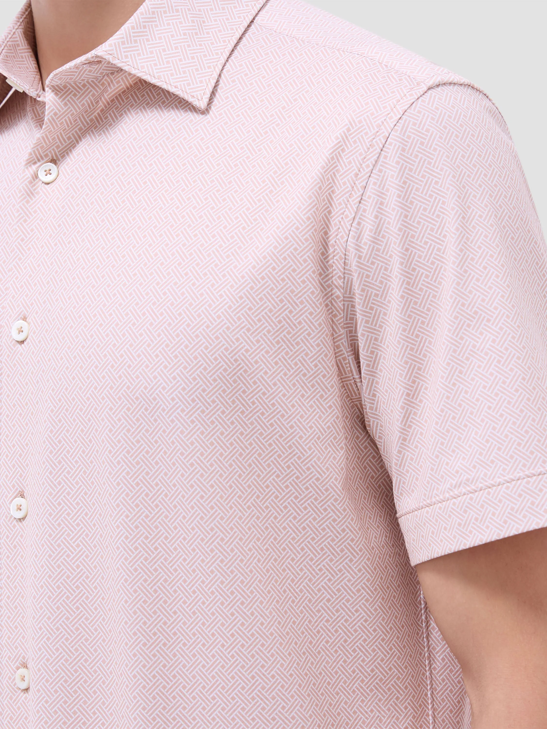 Bugatchi Miles OoohCotton Short-Sleeve Shirt - Papaya