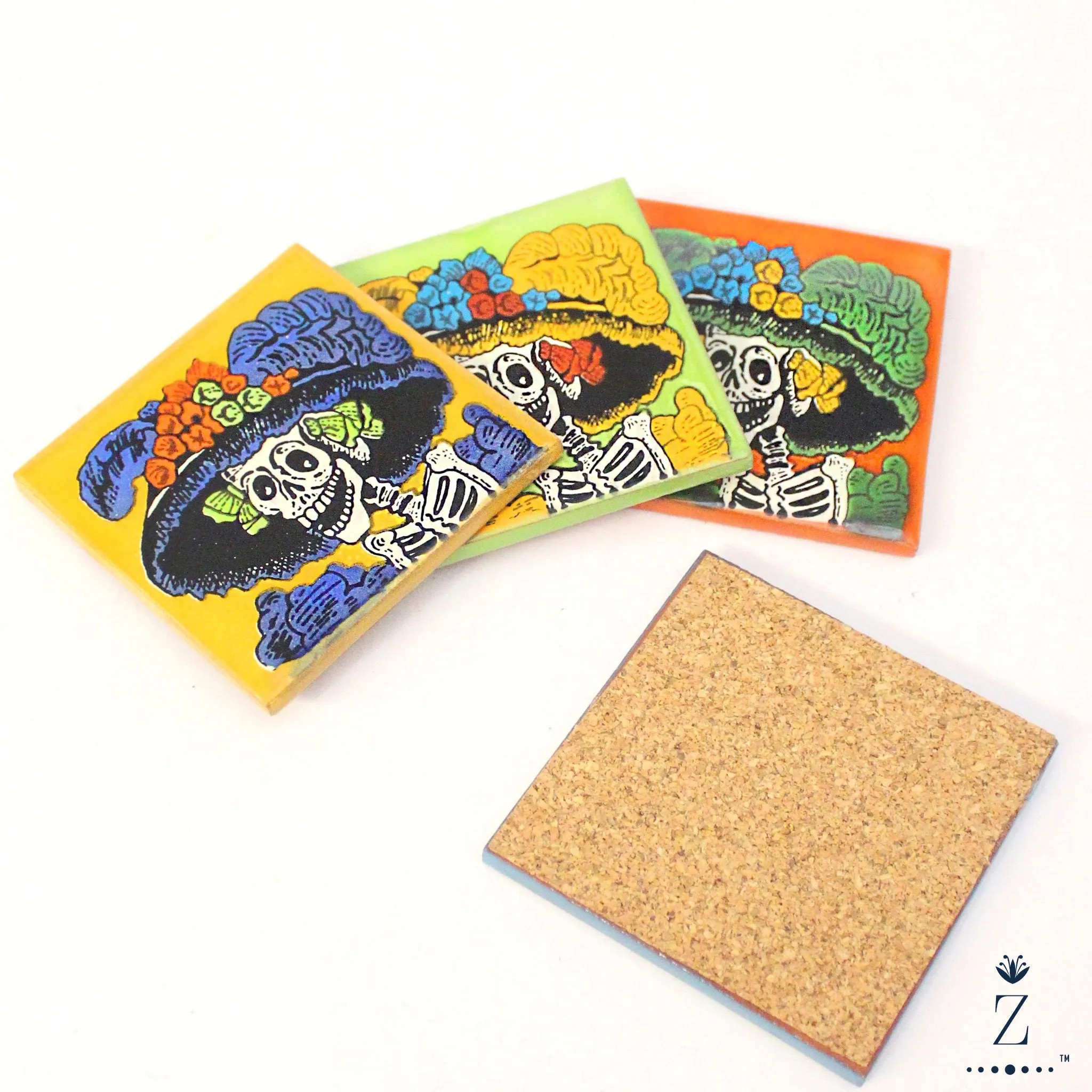 Ceramic Coaster set | Retro Catrina