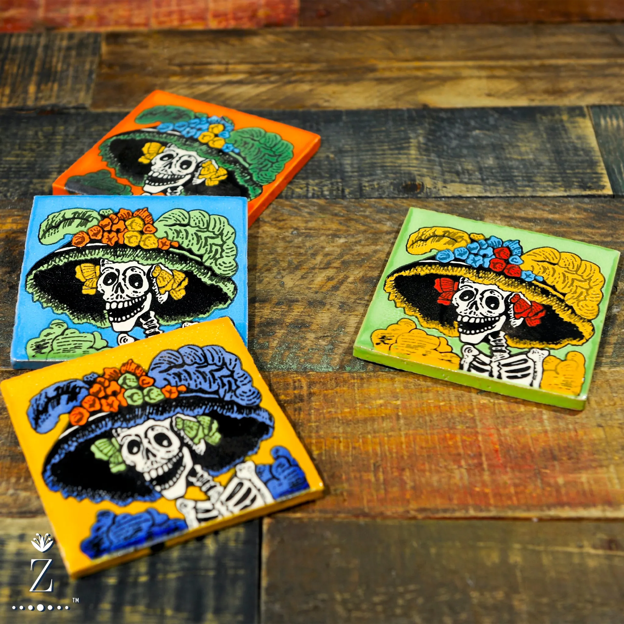 Ceramic Coaster set | Retro Catrina