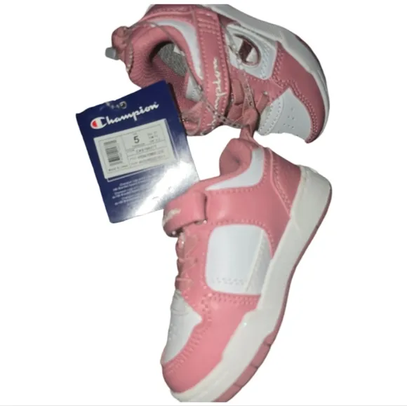 CHAMPION Toddler Girl Arena Power LO V2 White/Peach Size 5 Tennis NWT