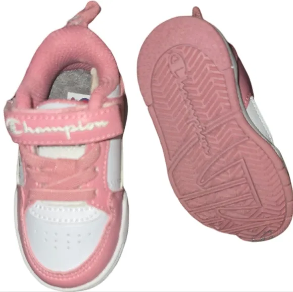 CHAMPION Toddler Girl Arena Power LO V2 White/Peach Size 5 Tennis NWT