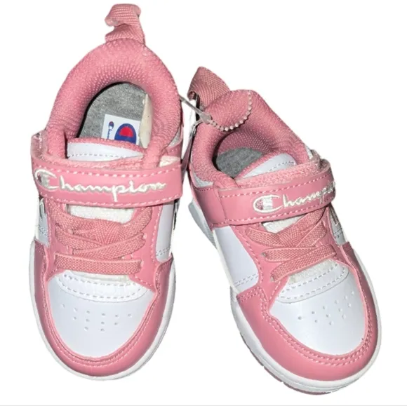 CHAMPION Toddler Girl Arena Power LO V2 White/Peach Size 5 Tennis NWT