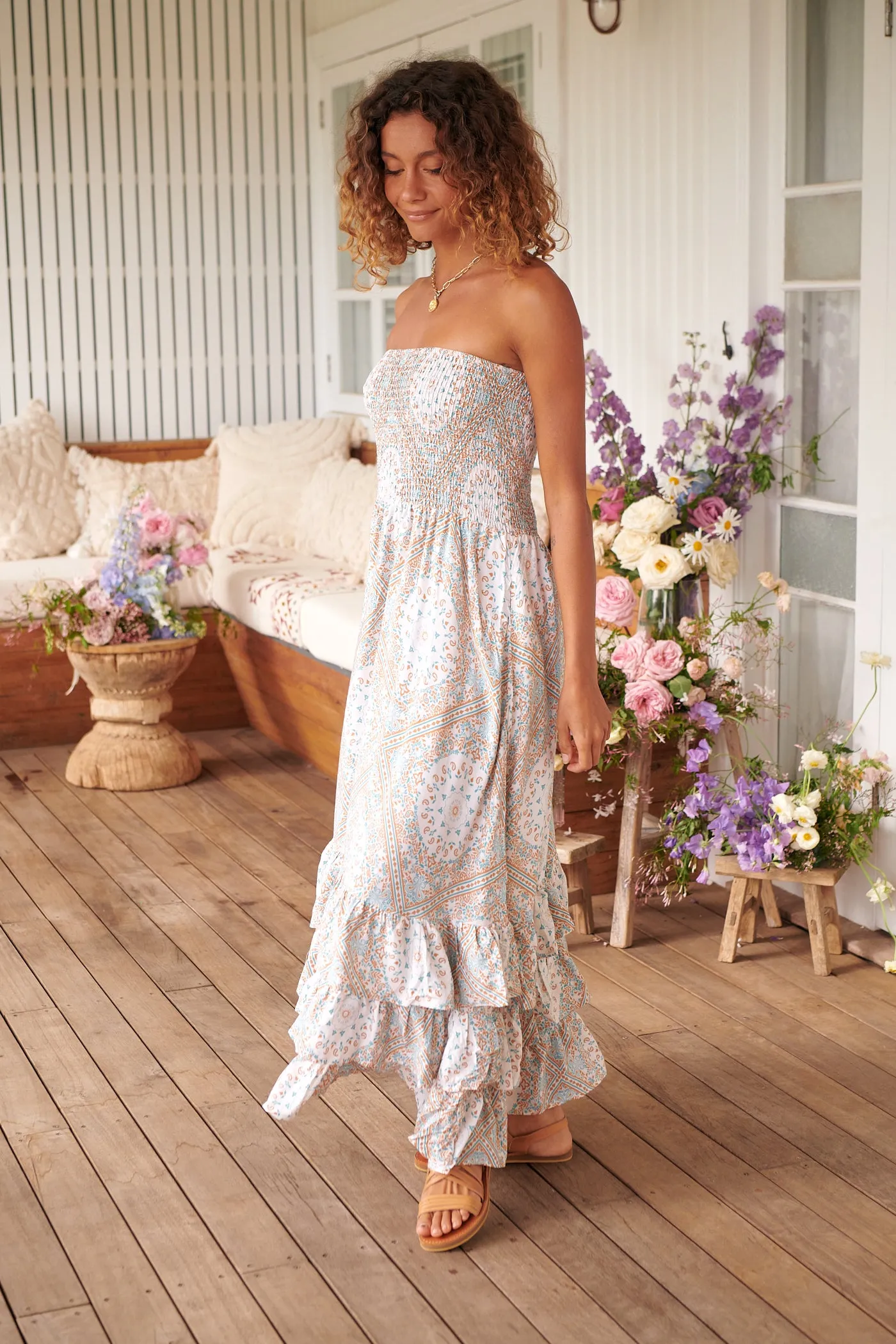 Coconut Mojito Print Samba Maxi Dress