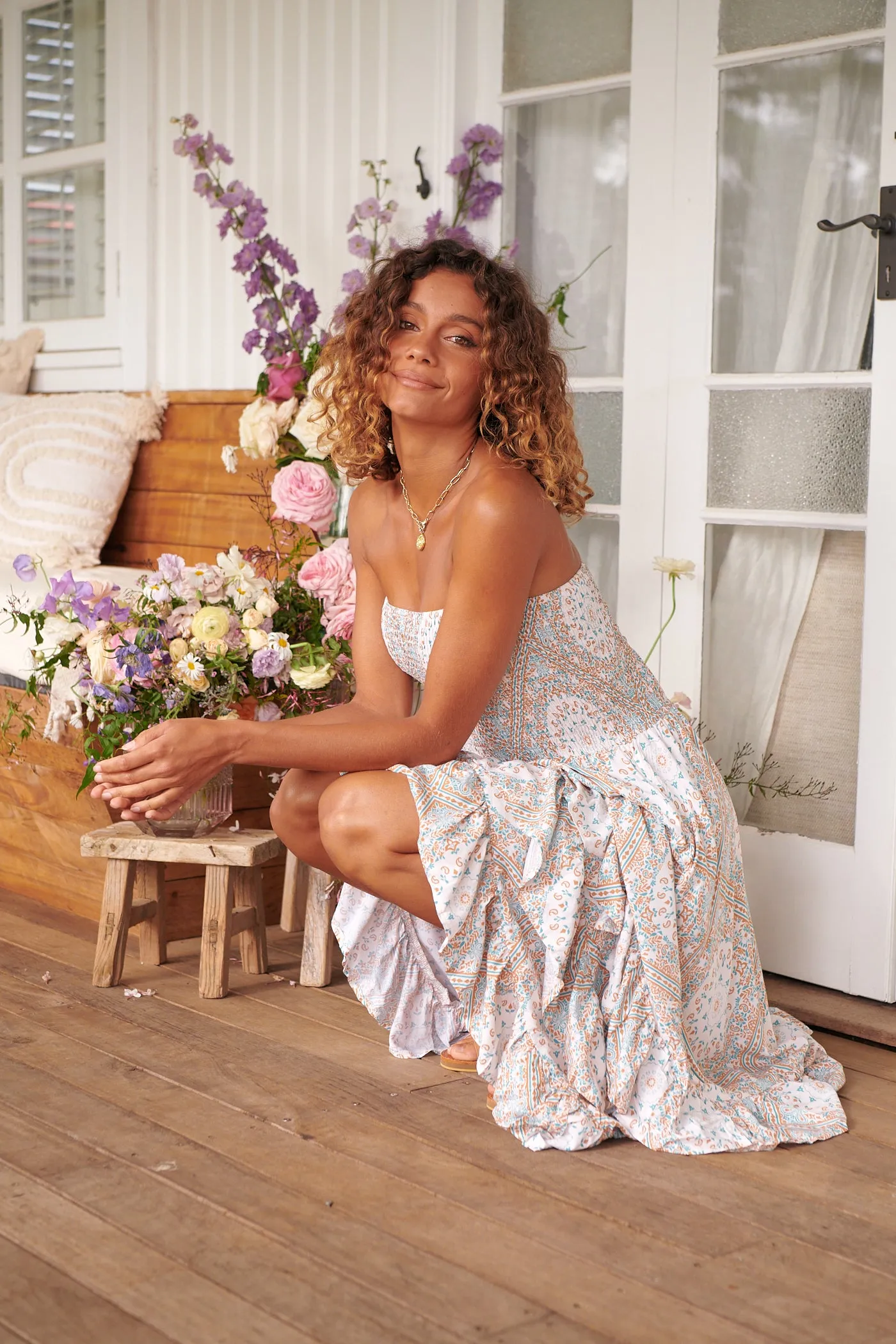 Coconut Mojito Print Samba Maxi Dress