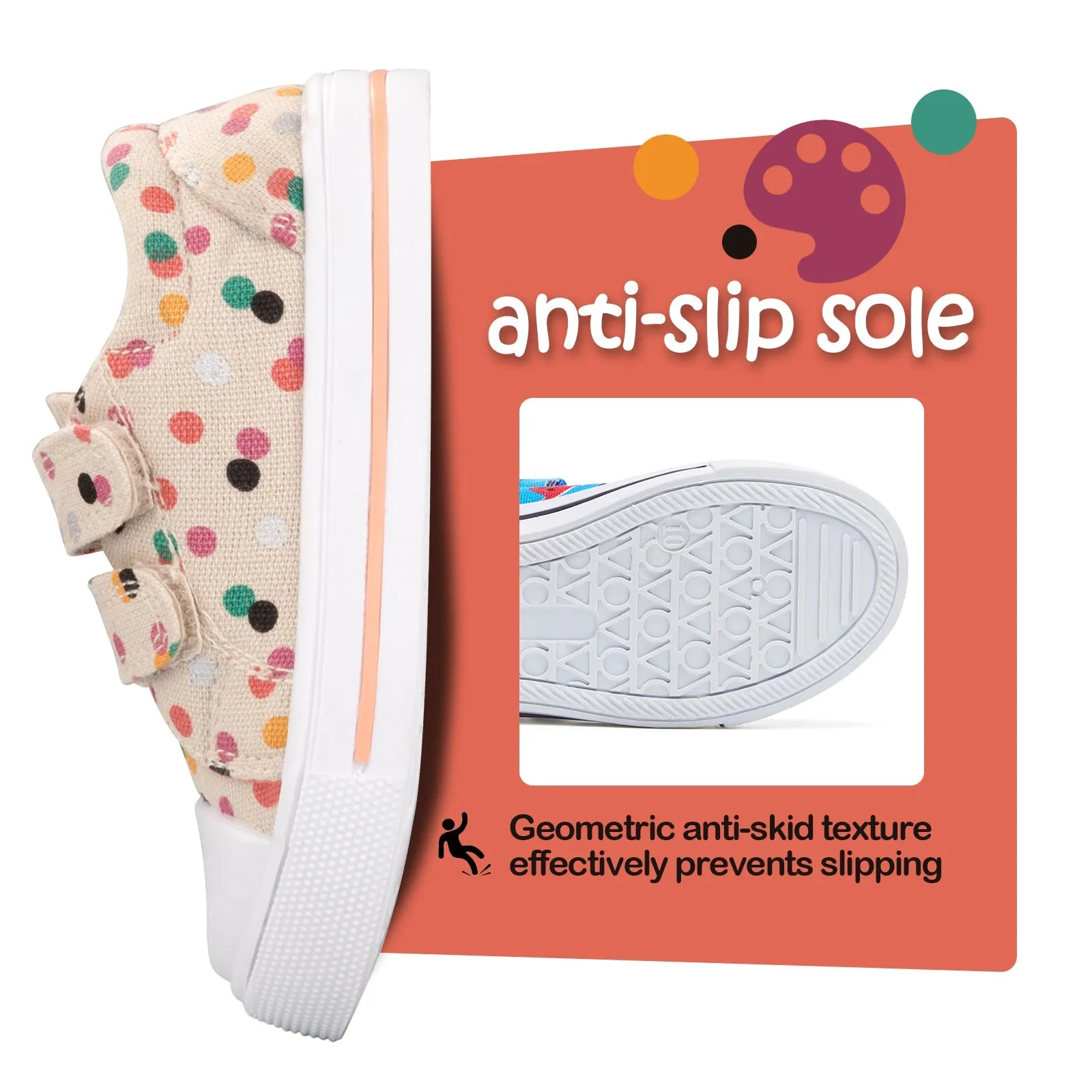 Color Circle Double Velcro Off-White Sneakers