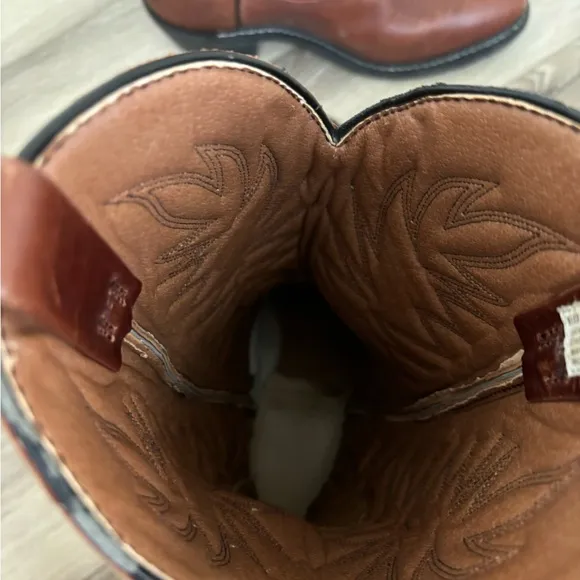 Cowboy Western Leather Brown Boots Men’s Size 8 1/2 E3