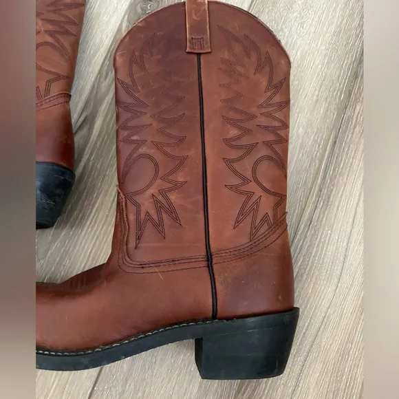Cowboy Western Leather Brown Boots Men’s Size 8 1/2 E3