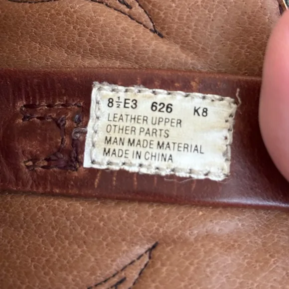Cowboy Western Leather Brown Boots Men’s Size 8 1/2 E3