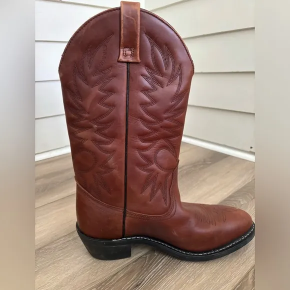 Cowboy Western Leather Brown Boots Men’s Size 8 1/2 E3